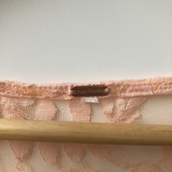 Free People peach lace mini dress - Picture 3 of 4